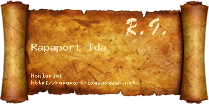 Rapaport Ida névjegykártya