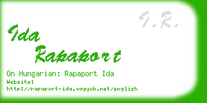 ida rapaport business card